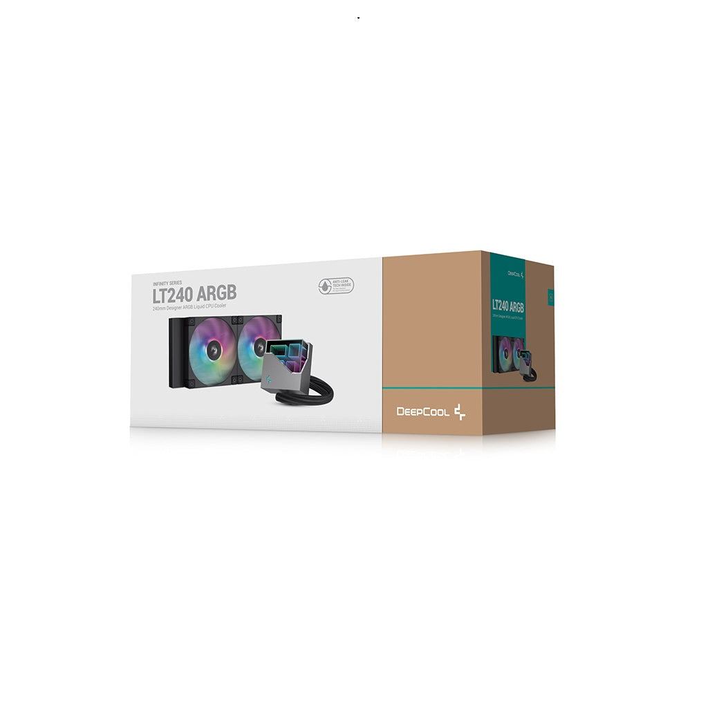 DeepCool LT240 ARGB 240mm All in One Anti-Leak CPU Liquid Cooler-Black