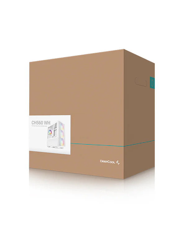 DeepCool CH560 High-Airflow 140mm Fan ARGB E-ATX Mid-Tower Gaming Cabinet - White