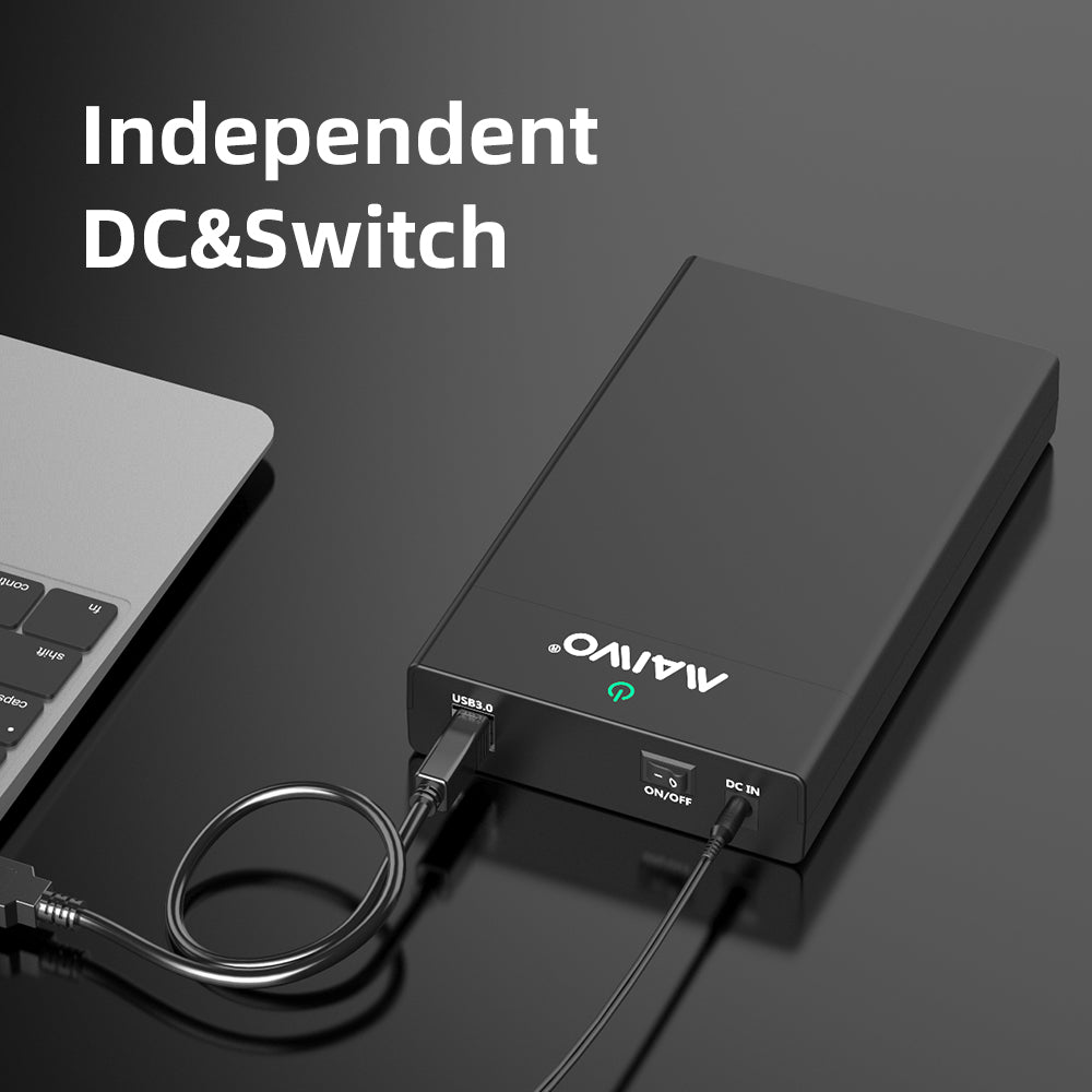 MAIWO K3568A USB3.0 to SATA 2.5/3.5" External Hard Drive Enclosure - Black