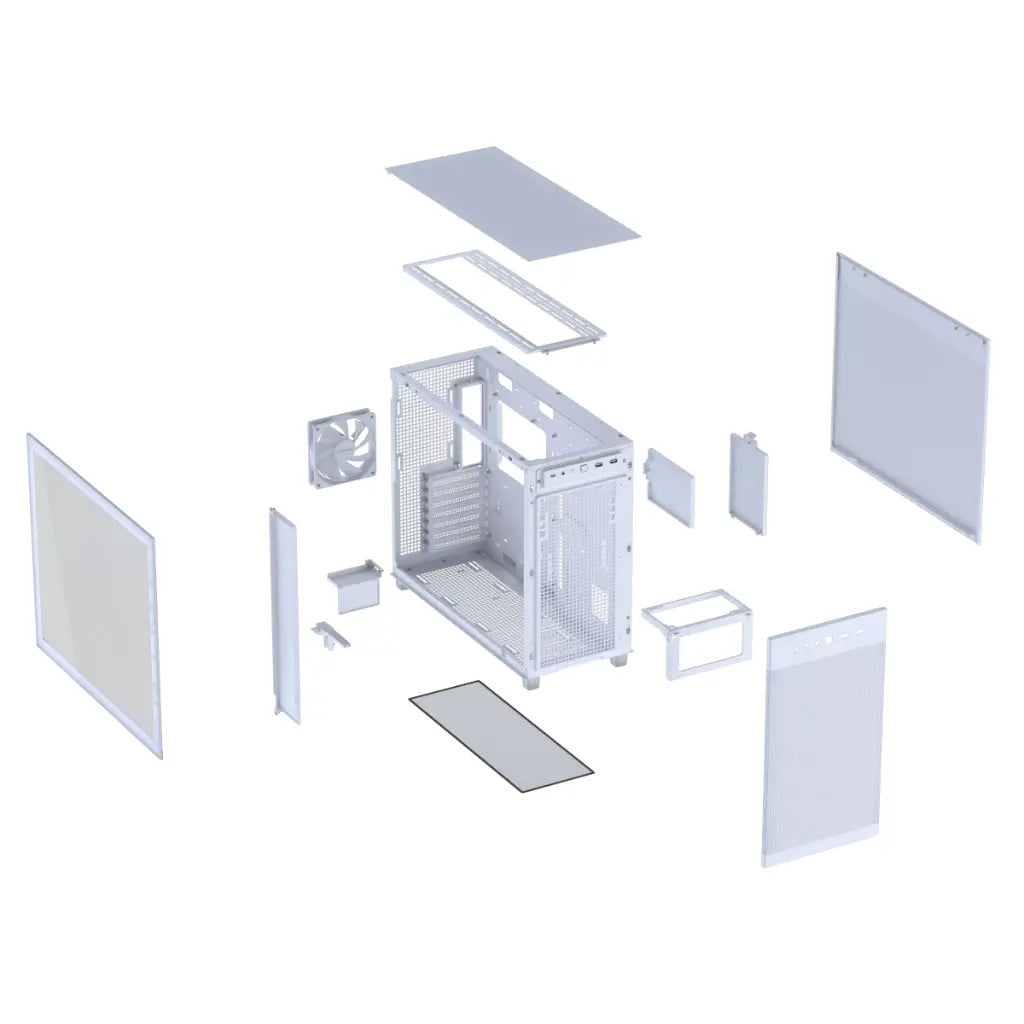 ASUS Prime AP303 Tempered Glass ATX Mid‑Tower Computer Case with 360mm Radiator Support- White-tpstech.in