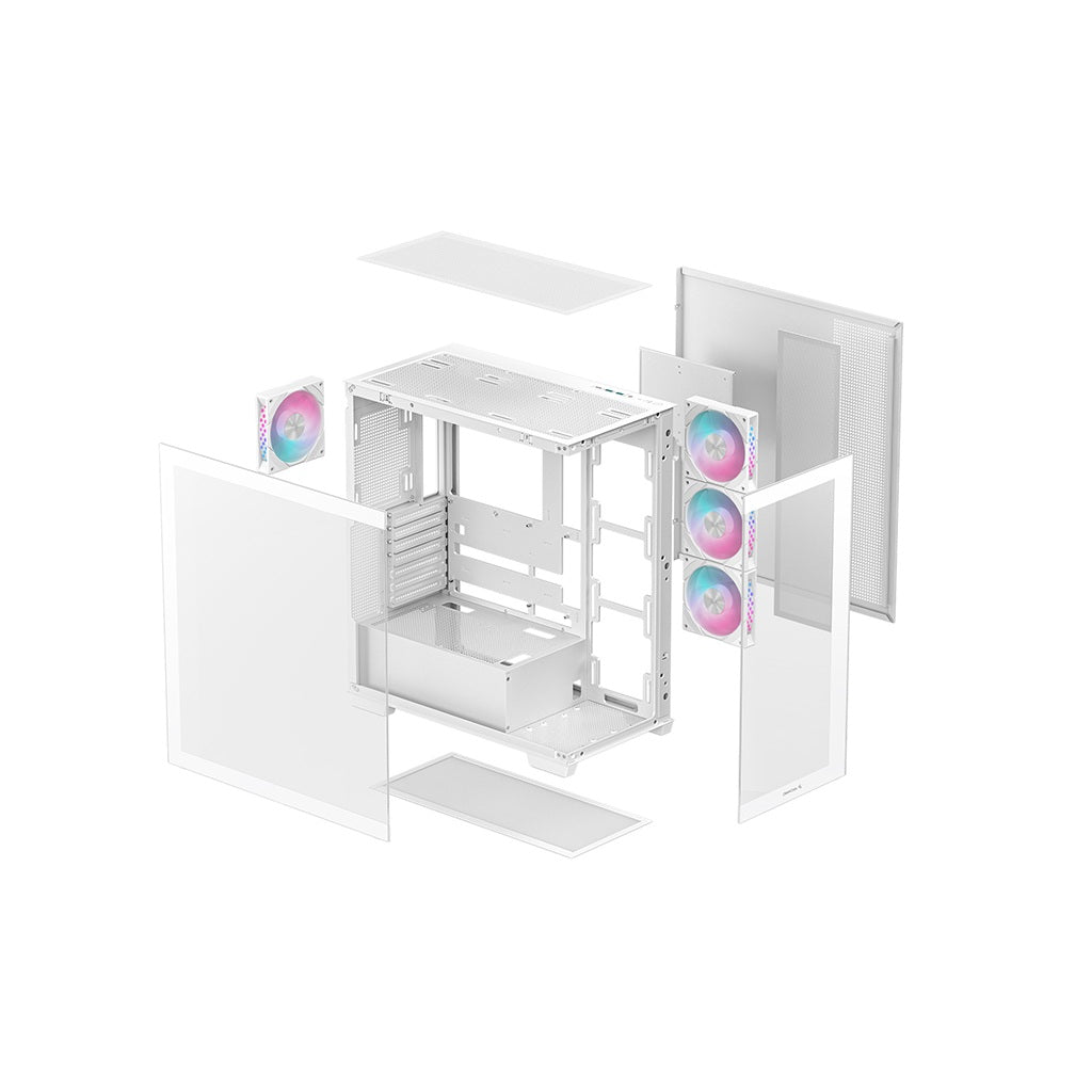 DeepCool CG580 4F Tempered Glass ATX Mid Tower Cabinet-White