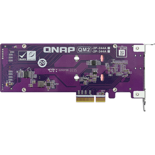 QNAP QM2-2P-344A Dual M.2 22110 / 2280 PCIe Gen3 x4 NVMe SSD Expansion Card