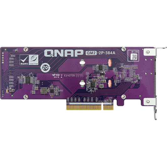 QNAP QM2-2P-384A Dual M.2 22110 / 2280 PCIe Gen3 x8 NVMe SSD Expansion Card