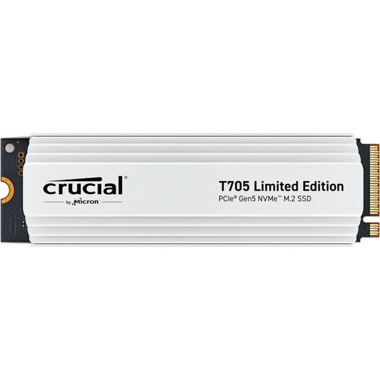 Crucial T705 2TB PCIe 5.0 NVMe M.2 2280 SSD with Heatsink - Limited Edition White