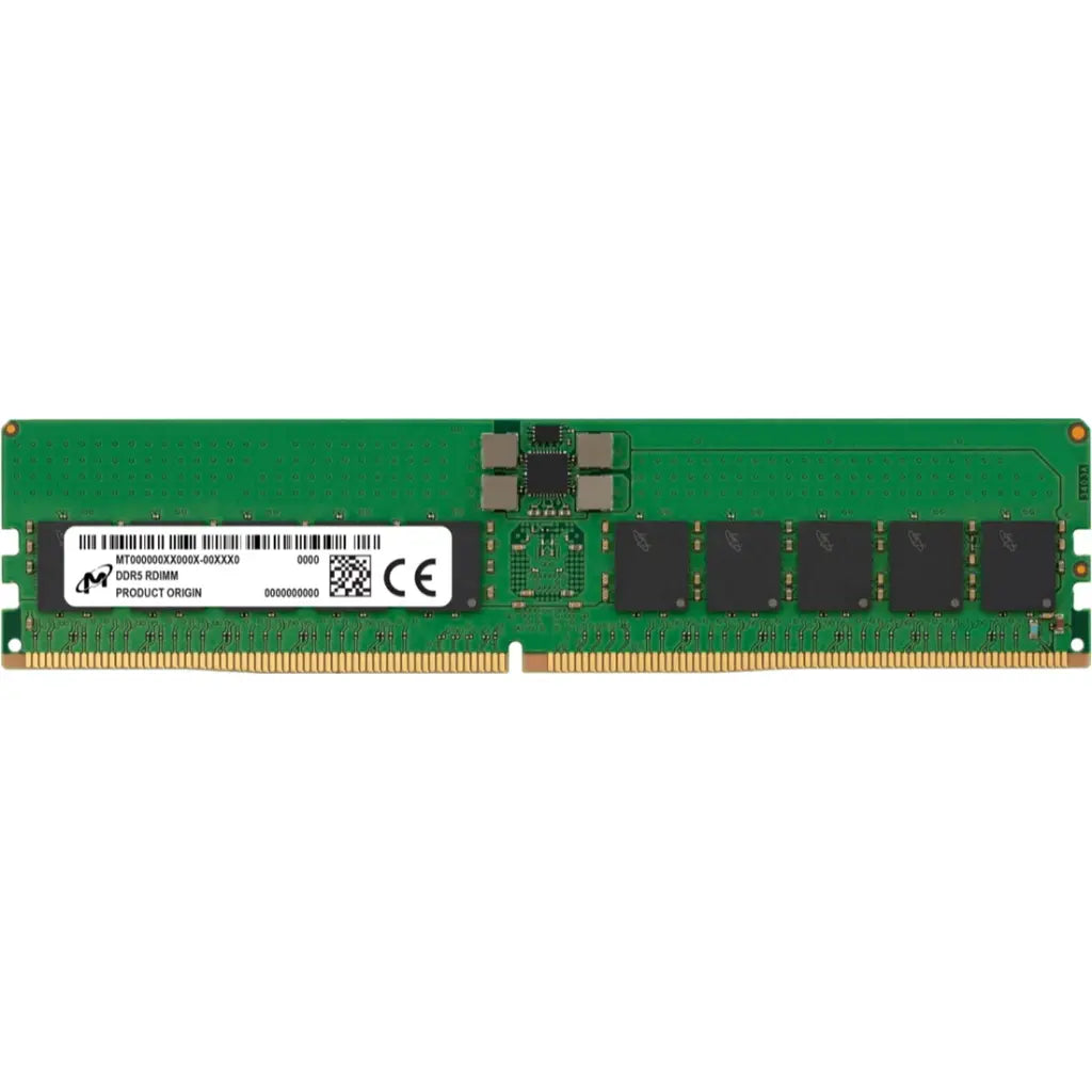 Micron 64GB DDR5 RAM 5600MHz CL46 2RX4 288-Pin ECC Registered RDIMM Server Memory