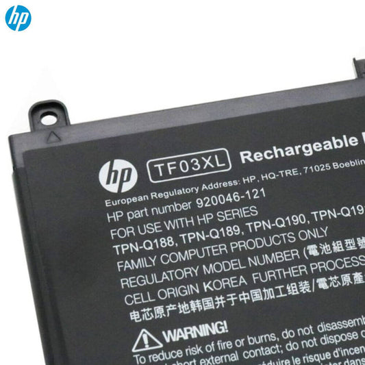 HP TF03XL Original OEM 41.9Whr 3000mAh 11.55V 3 Cell Laptop Battery