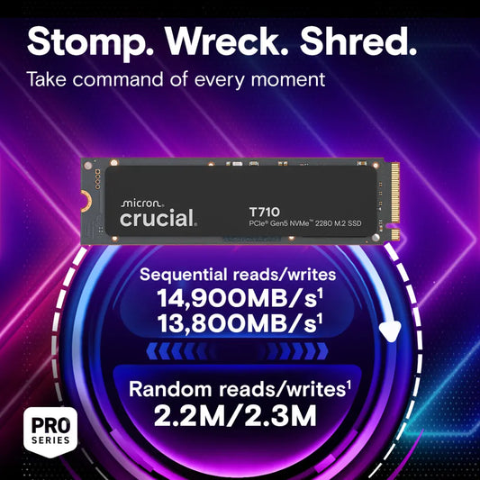 Crucial T710 1TB PCIe Gen5 NVMe M2 2280 Internal SSD-tpstech.in