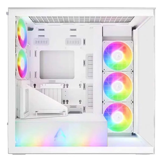 ARCTIC Xtender VG Mid Tower Tempered Glass Gaming Computer Case - White-tpstech.in