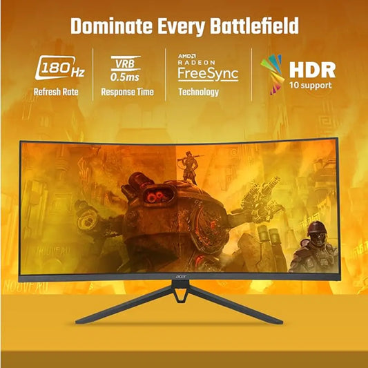 Acer ED343CUR 34" 180Hz 1ms UWQHD Curved Gaming Monitor -tpstech.in
