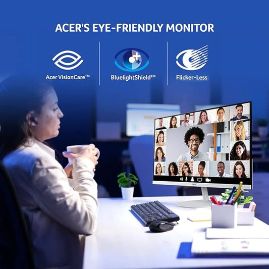 Acer SA222Q 21.5" 100Hz 1ms Full HD IPS Ultra Slim LED Monitor Tilt Adjustable - White-tpstech.in