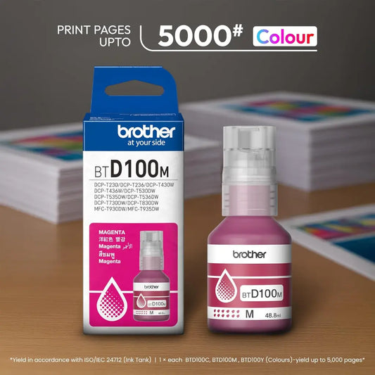 Brother BTD100M Magenta High Yield Ink Bottle 5000 Pages-tpstech.in