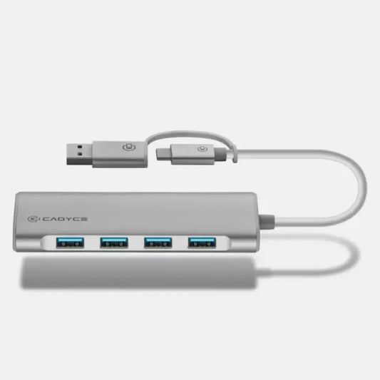 Cadyce CA-UC4H USB-C & USB 3.0 4-Port Hub Plug & Play Windows & Mac Compatible-tpstech.in