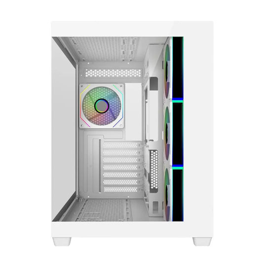 Cooler Master Elite 681 ATX Mid Tower Computer Case with 270° Tempered Glass - White-tpstech.in