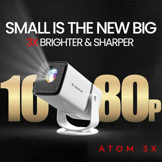 Egate Atom 3X (E04i32) Android Projector Native 1080p 4K Decoding Auto Keystone & Focus-tpstech.in