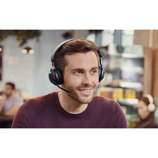 Jabra Evolve2 65 UC Stereo Wireless Bluetooth Headset with Link380c (USBāC)- Black-tpstech.in