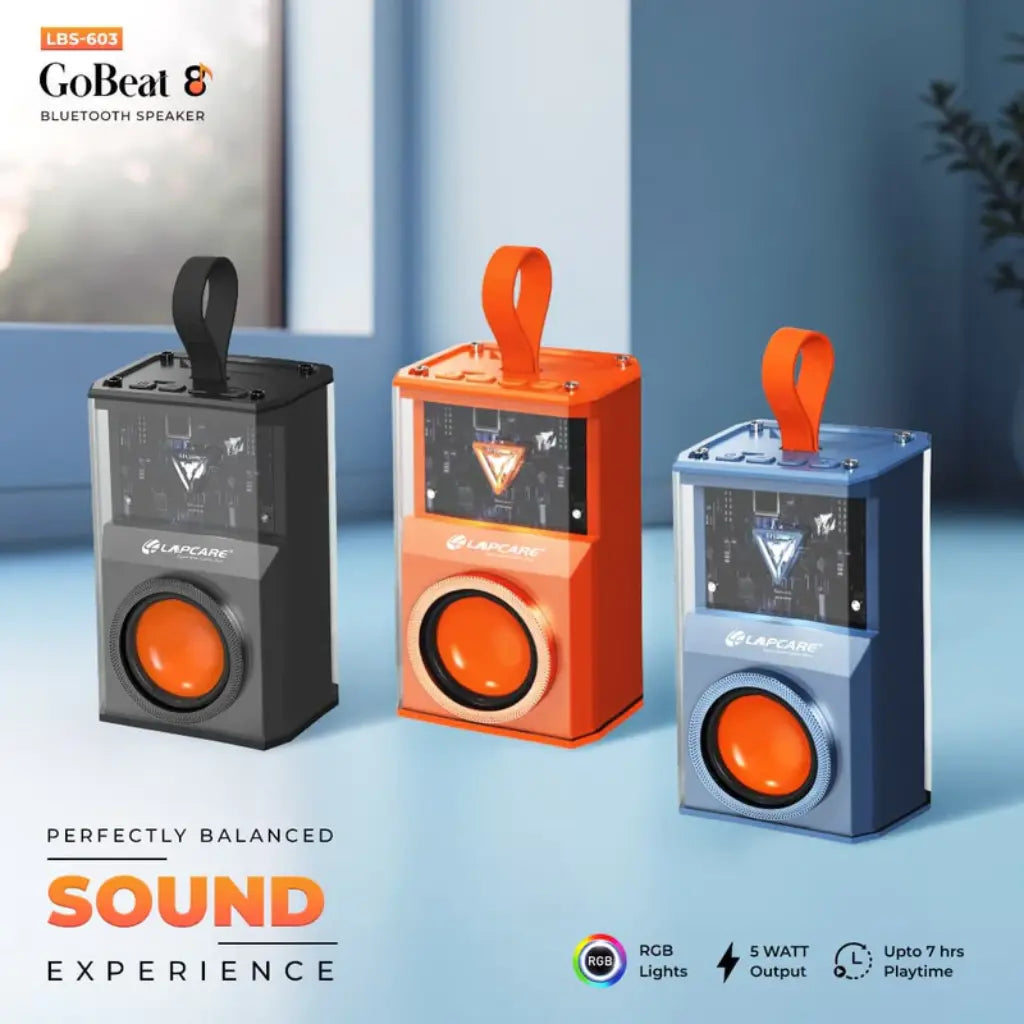 Lapcare Go Beat 8 LBS‑603 LKAMBL9146 5W Portable Bluetooth Speaker with RGB Lights-tpstech.in