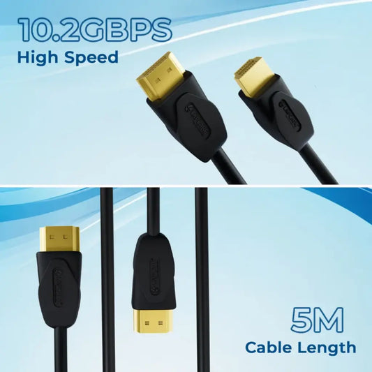 Lapcare High Speed HDMI 1.4 Cable 5M with Ethernet 3D Ultra HD-tpstech.in