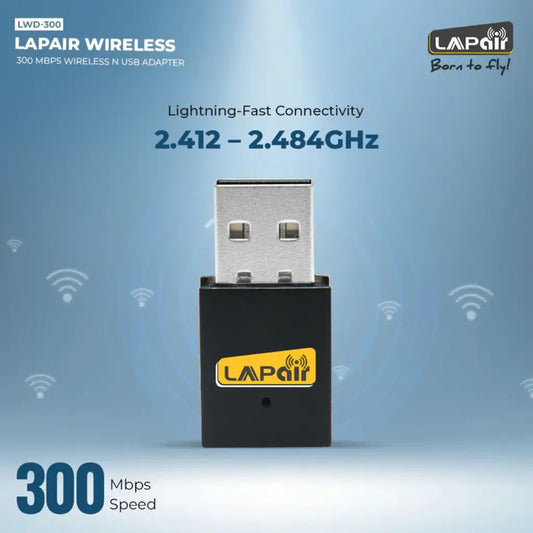 Lapcare LapAir LWD-300 300Mbps Nano Wireless USB 2.0 WiFi Adapter-tpstech.in