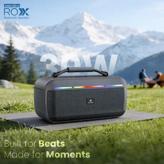 Lapcare Roxx 30W Portable Party Speaker with RGB Lights TWS Function 8H Playtime-tpstech.in