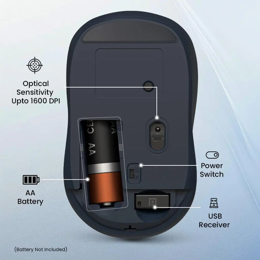 Portronics POR 2786 Toad 34 Wireless Mouse 2.4GHz Adjustable DPI 1600-tpstech.in