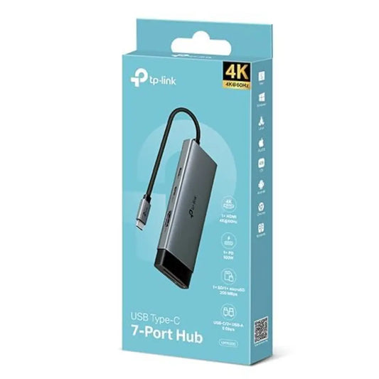 TP-Link UH7020C USB Type-C 7-in-1 Hub with 4K@60Hz HDMI, 100W PD Charging USB 3.0 SD/microSD Card Reader-tpstech.in