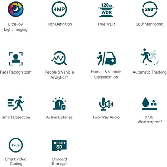 TP-Link VIGI C540S (4mm) Pan/Tilt 4MP Outdoor ColorPro Night Vision 360° Monitoring, Smart Detection & IP66 Waterproof-tpstech.in