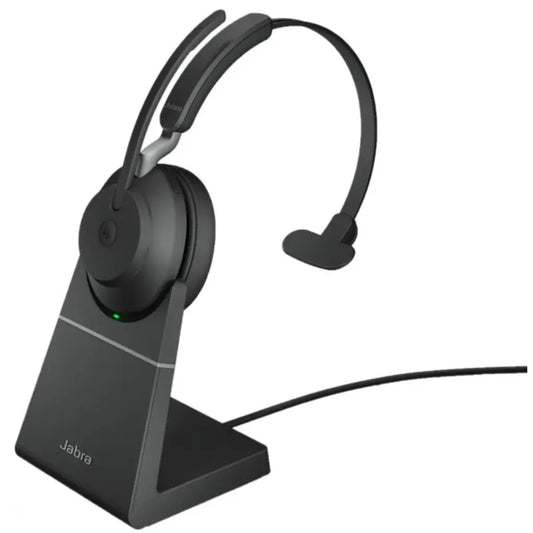 Jabra Evolve2 65 MS Mono Wireless Headset with USB‑A Link380a Adapter & Charging Stand