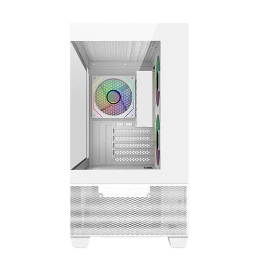 Cooler Master Elite 490 Dual Tempered Glass mATX Computer Case - White
