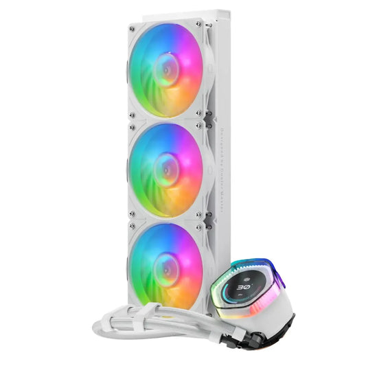 Cooler Master MasterLiquid 360 Ion ARGB LCD Display AIO Liquid CPU Cooler - White