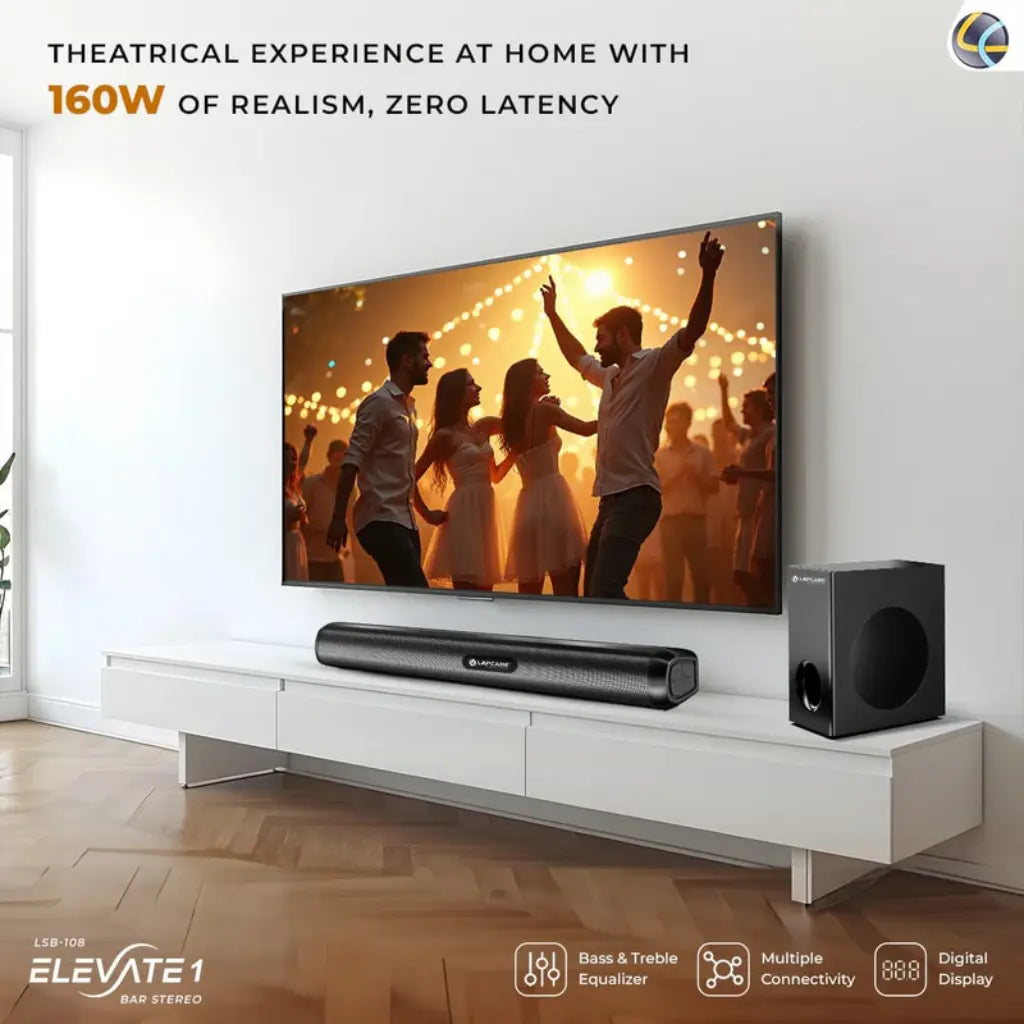 Lapcare Elevate I Bar LKAMSB9192 160W Bluetooth Stereo Sound Bar with 3D Surround Sound