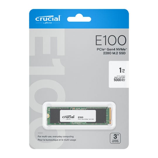 Crucial E100 1TB Gen4 NVMe Internal Solid-State Drive