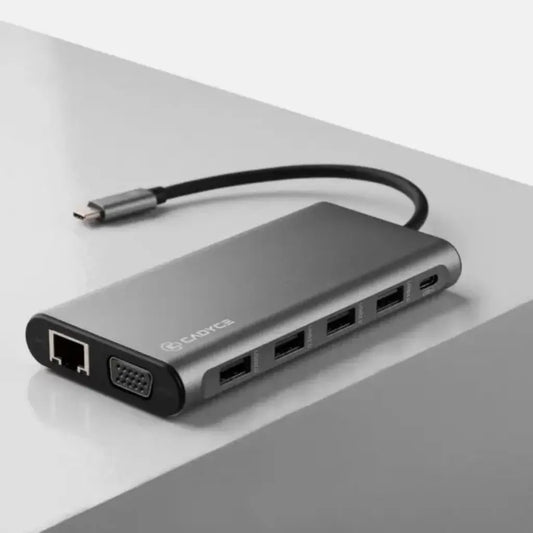 Cadyce CA-2HDVG USB-C Dual HDMI & VGA Docking Station Gigabit LAN SD/MicroSD USB Ports-tpstech.in