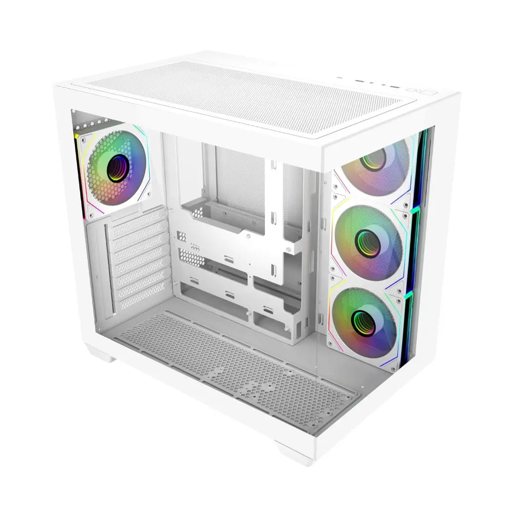 Cooler Master Elite 681 ATX Mid Tower Computer Case with 270° Tempered Glass - White-tpstech.in