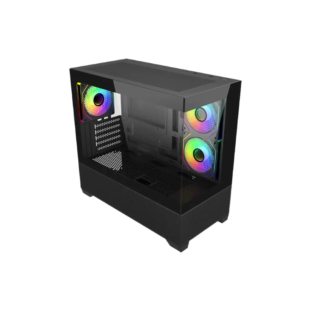 Cooler Master Elite 490 Dual Tempered Glass mATX Computer Case - Black