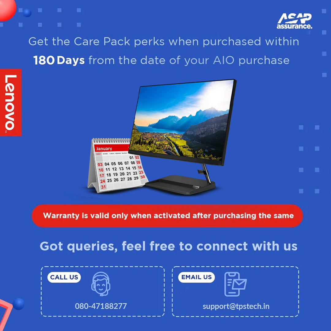 Lenovo 2 Year Warranty Pack with Onsite Service for AIO All-in-One (NOT A DESKTOP)