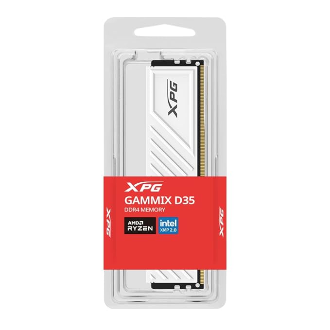 XPG GAMMIX D35 DDR4 RAM 16GB 3600MHz CL18 Gaming Desktop Memory White