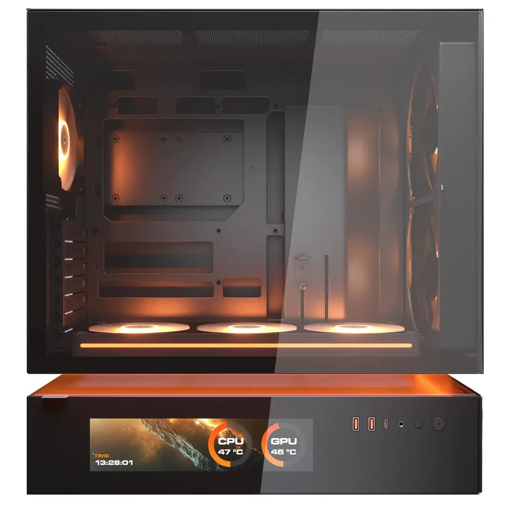 Cougar CFV235 Mesh Vision ATX Mid Tower PC Case with Central Floating Ventilation Dual 160mm ARGB PWM Fans - Black