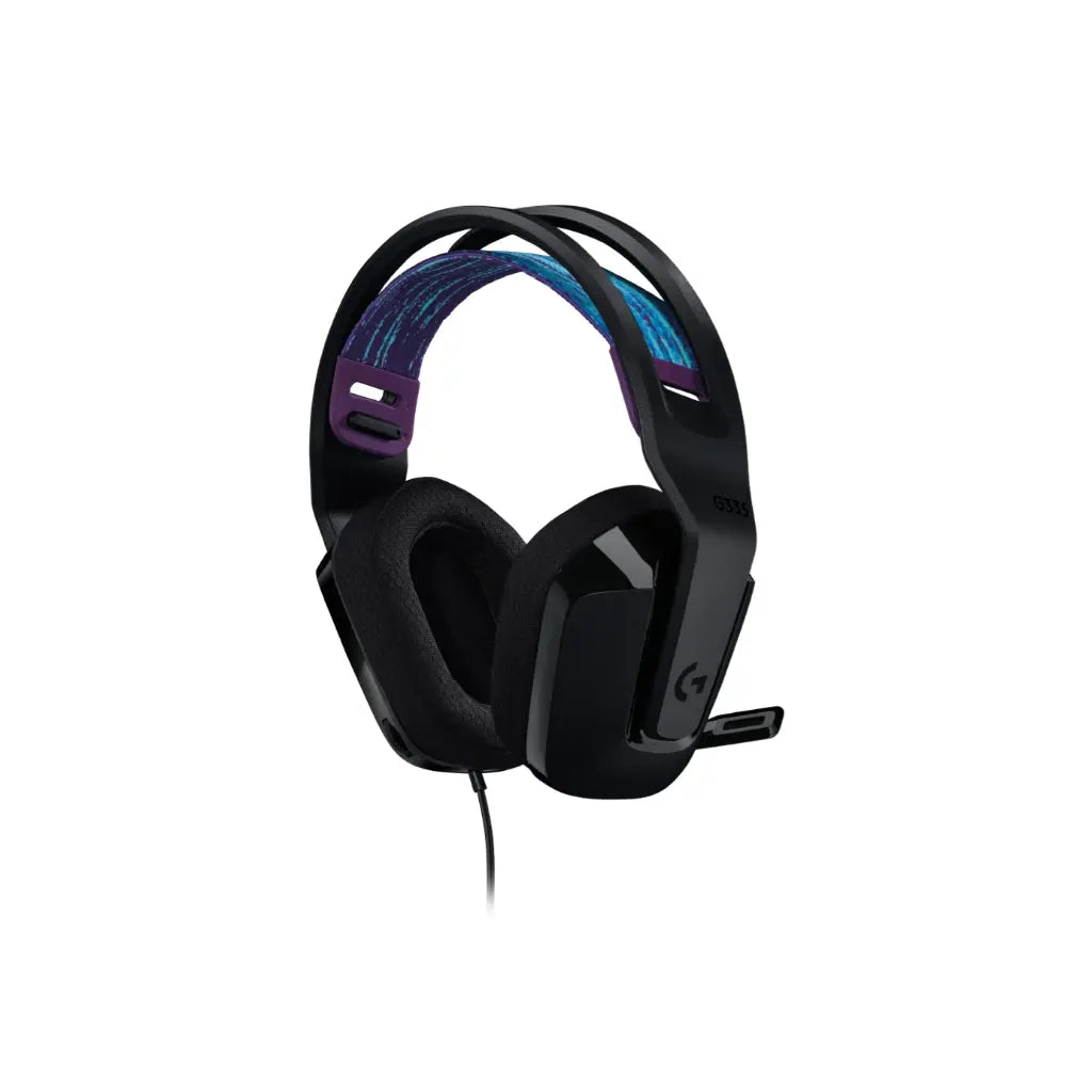 Logitech G335 Lightweight Gaming Wired Over Ear Headphones with Mic Flip to Mute- Black-tpstech.in