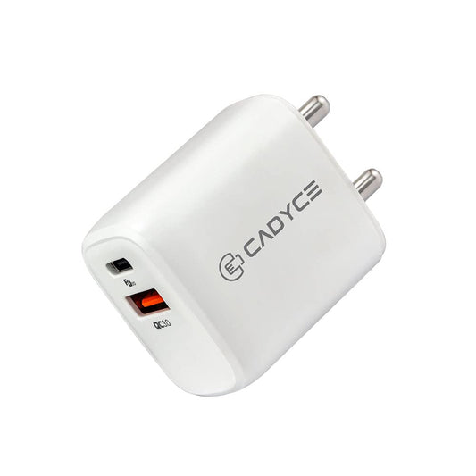 CADYCE CA-DUCWC 20W 2-Port USB Wall Charger Quick Charge USB-C & PD 3.0 Port
