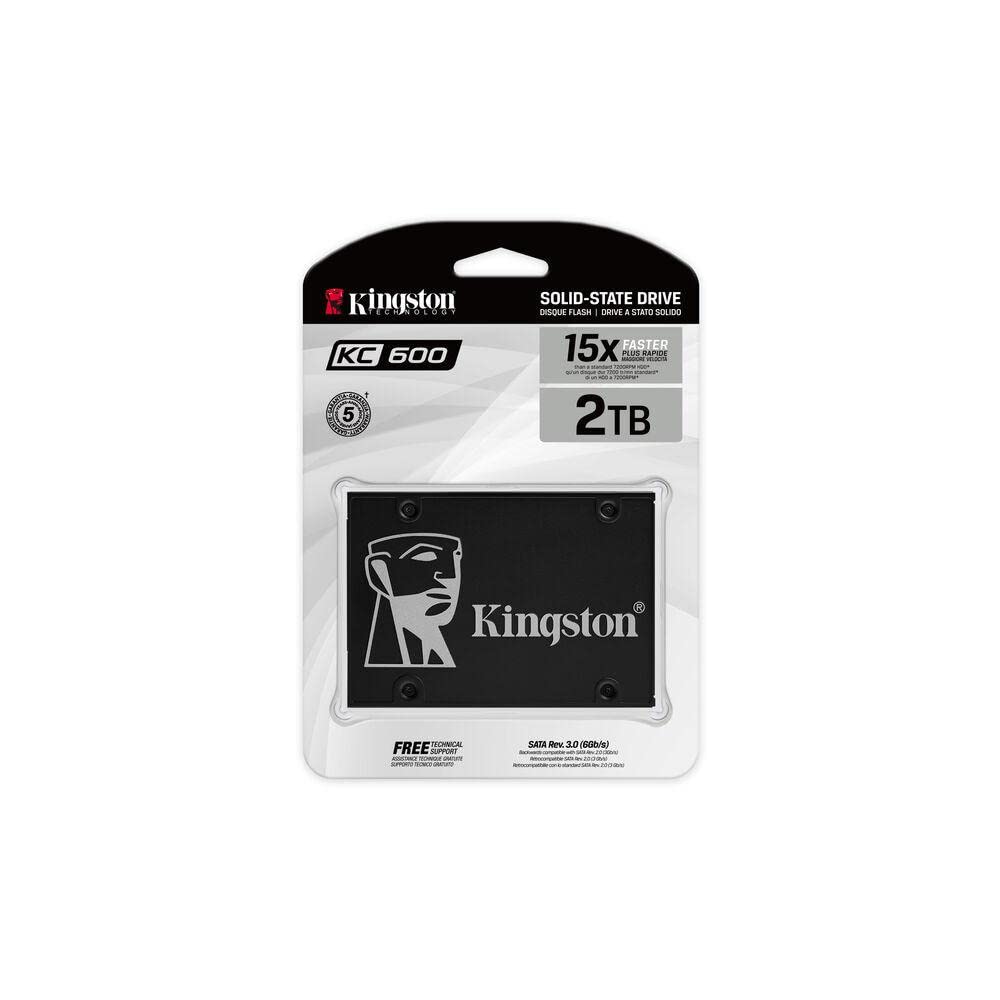 Kingston KC600 2TB 2.5" SATA 3D NAND Internal Solid State Drive - Black