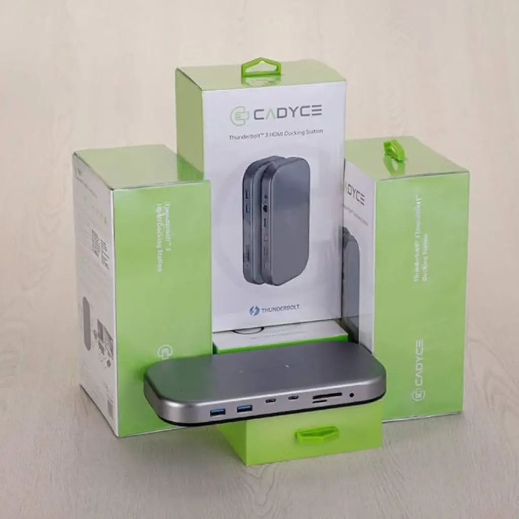 Cadyce CA-T3HDD Thunderbolt™ 3 HDMI Docking Station with 8K Display 100W PD Charging USB 3.1 Gen2 & Gigabit Ethernet-tpstech.in