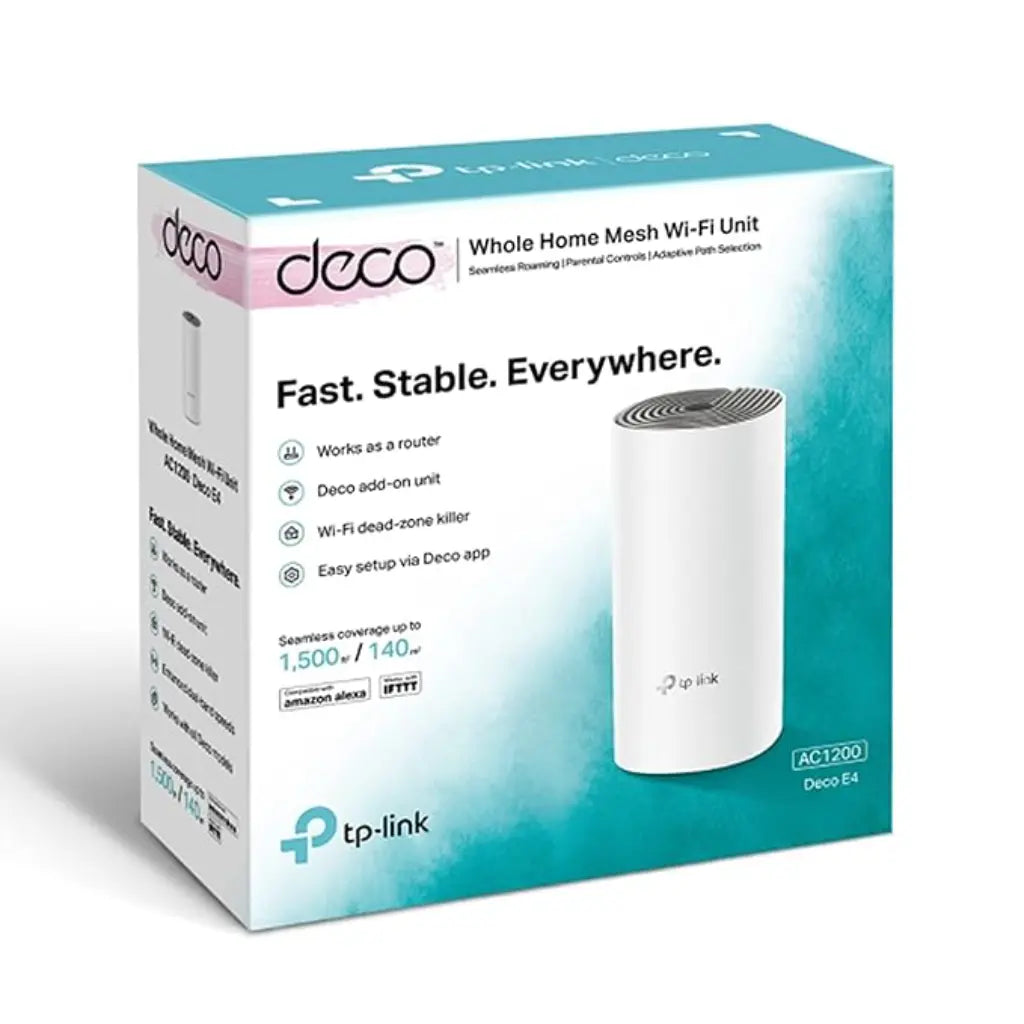 TP-Link Deco E4 AC1200 Whole Home Mesh Wi-Fi System - 1 Pack-tpstech.in