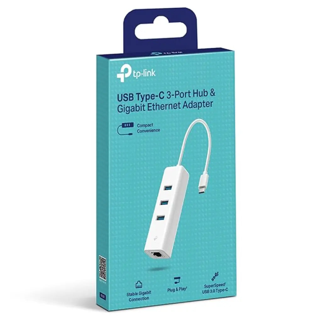 TP-Link UE330C USB Type-C 3-Port Hub with Gigabit Ethernet Adapter USB 3.0-tpstech.in
