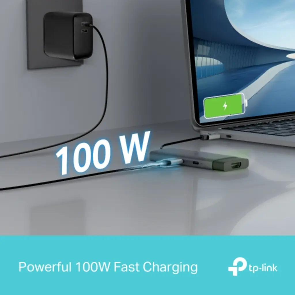 TP-Link UH5020C USB Type-C 5-in-1 Hub with 4K@60Hz HDMI 100W PD Charging USB-C & USB-A Ports-tpstech.in
