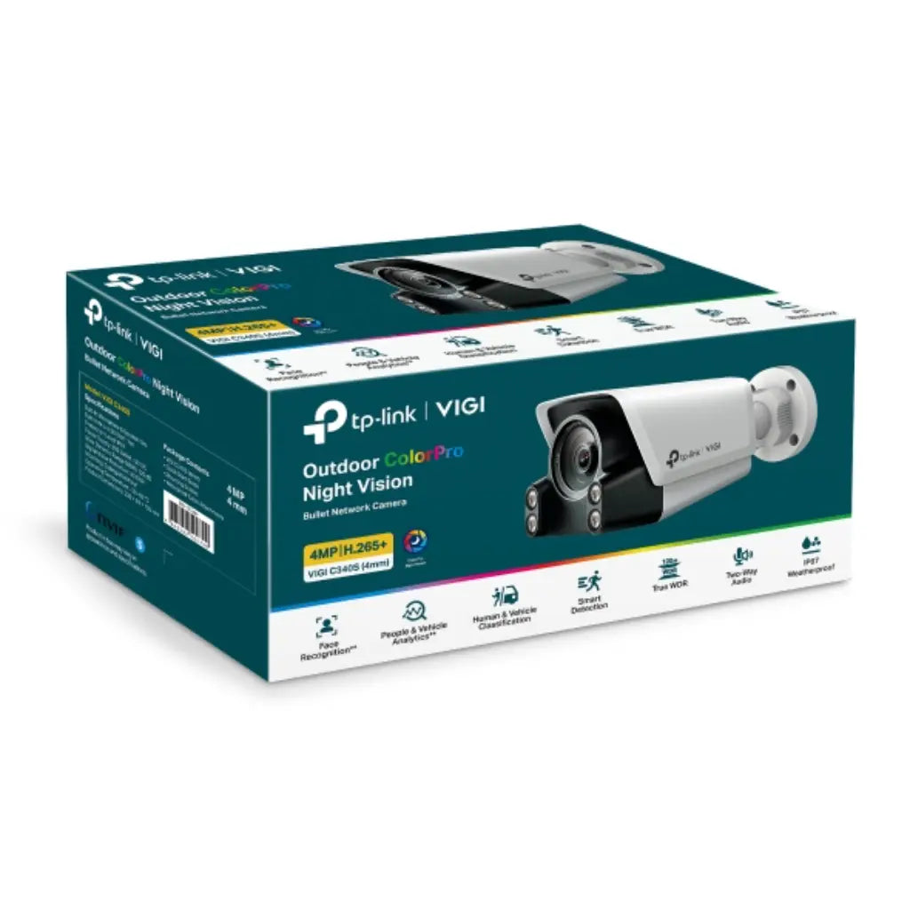 TP-Link VIGI C340S 4MP 4MM Outdoor ColorPro Night Vision Bullet Network Camera-tpstech.in