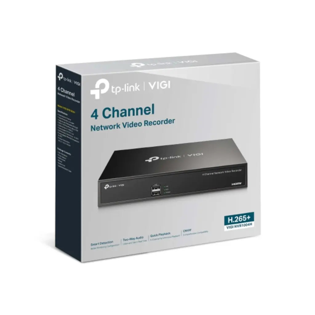 TP-Link VIGI NVR1004H 4-Channel Network Video Recorder 4K HDMI Output Up to 16TB Storage Support-tpstech.in