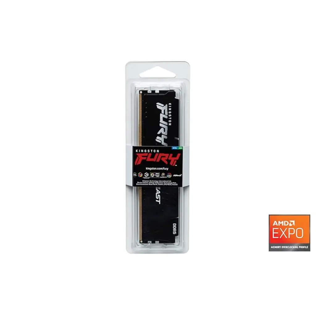 Kingston FURY Beast 16GB DDR5 RAM 5200MHz CL36 UDIMM Gaming Desktop Memory
