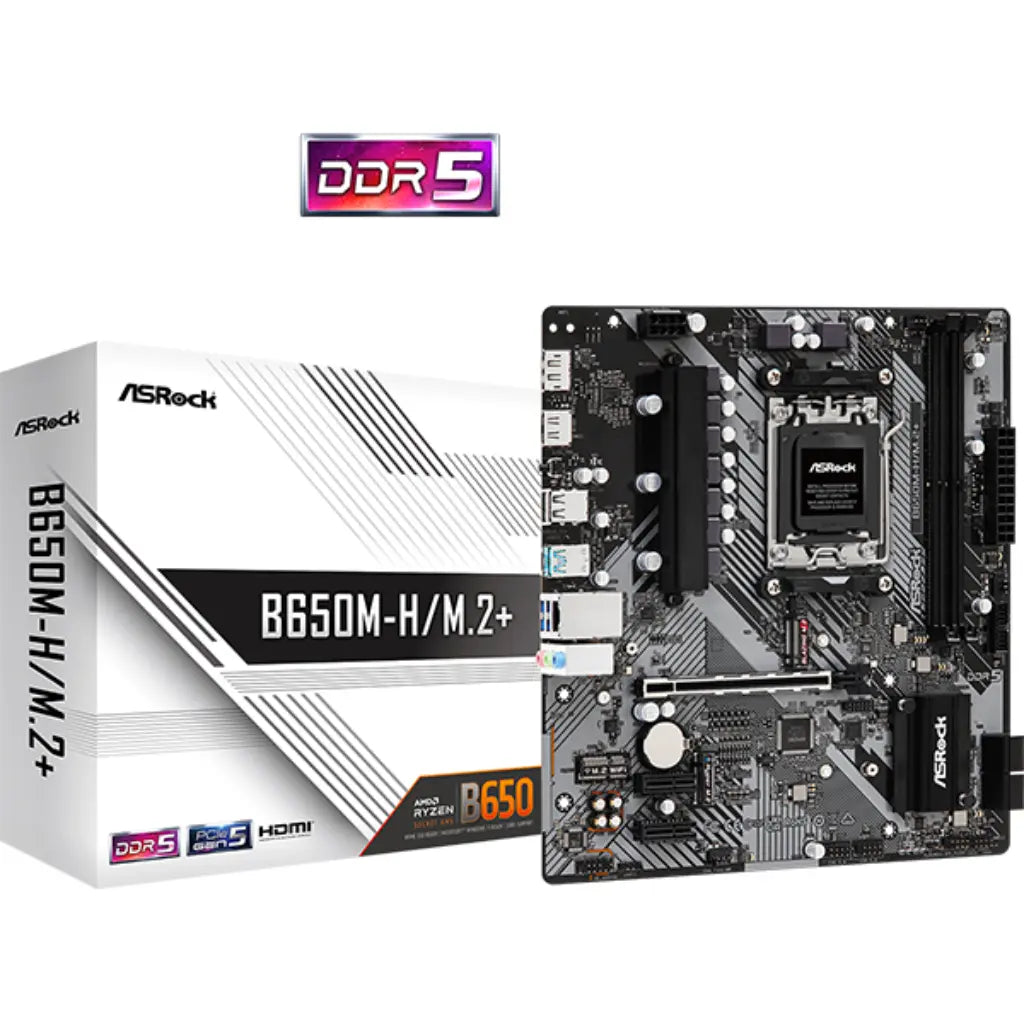 ASRock B650M-H/M.2+ B650 Micro ATX AM5 DDR5 Motherboard-tpstech.in