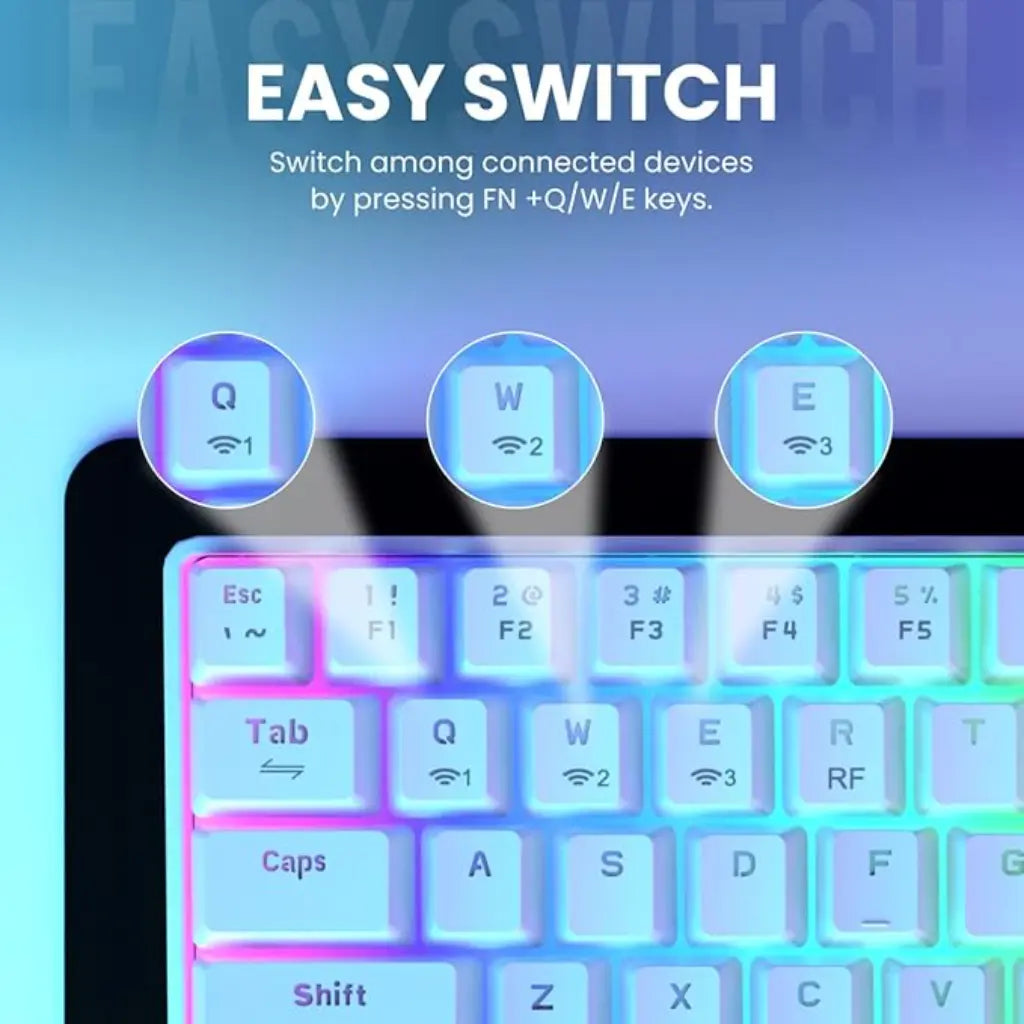 Portronics Hydra 10 POR 1607 Mechanical Wireless Gaming Keyboard RGB Backlit-tpstech.in