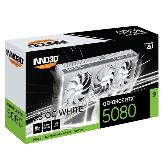 INNO3D GeForce RTX 5080 X3 OC WHITE GDDR7 Triple Fan Graphics Card